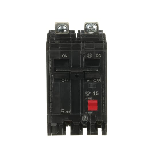 THQB MCB 15A 10KA 2P 120/240V GFT