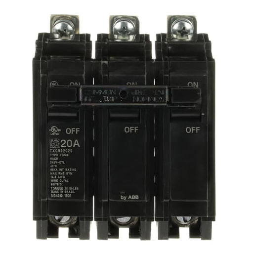 Product image for GE TXQB32020 CIRCUIT BREAKER 3P 20A