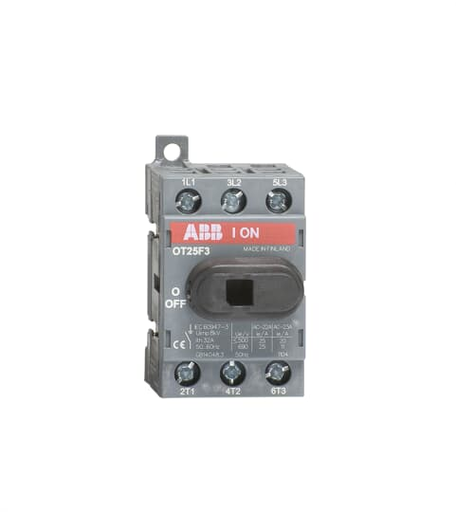 Product image for ABB OT25F3 600 VAC 30 Amp 3-Pole Open Non-Fusible Disconnect Switch