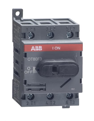 Product image for ABB OT80F3 600 VAC 80 Amp 3-Pole Open Non-Fusible Disconnect Switch