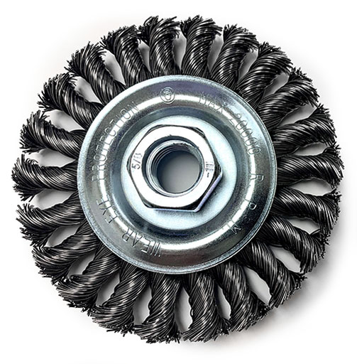 RANDOM PRODUCTS 4"x 5/8-11 KNOT WHEEL BRUSH (STANDARD TWIST)