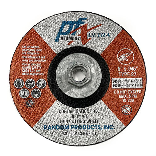 RANDOM PRODUCTS 6"x.045x5/8-11TYPE 27 THIN CUTTING WHEEL