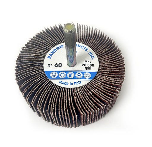 RANDOM PRODUCTS 3"x 1x1/4 MOUNTED FLAP WHEELS (60 GRIT)