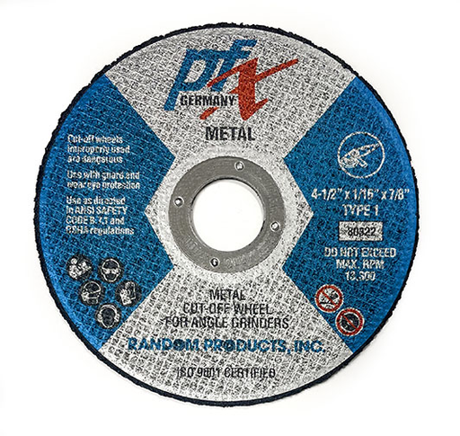 RANDOM PRODUCTS 4-1/2"x1/16x7/8 TYPE 1 THIN CUTTING WHEEL