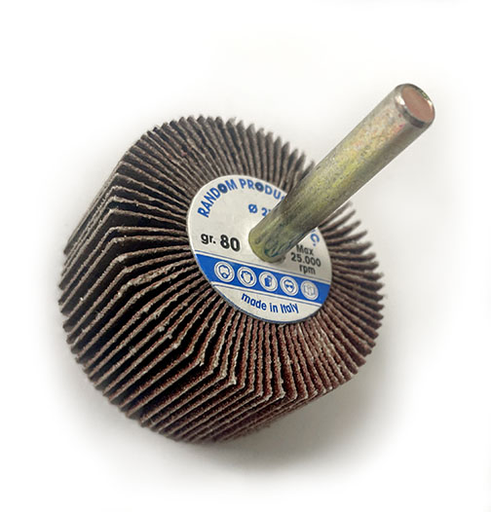 RANDOM PRODUCTS 2"X 1X 1/4 MOUNTED FLAP WHEELS (80 GRIT)