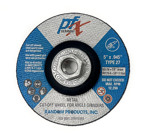 RANDOM PRODUCTS 5"x.045x5/8-11 TYPE 27 THIN CUTTING WHEEL
