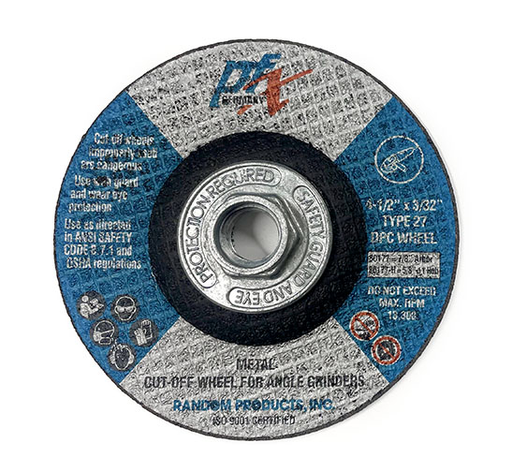 RANDOM PRODUCTS 4-1/2"x3/32x5/8-11 TYPE 27 CUTTING WHEEL
