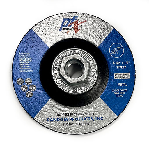 RANDOM PRODUCTS 4-1/2"x1/4x5/8-11 TYPE 27 GRINDING WHEEL