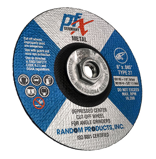 RANDOM PRODUCTS 6"x045x5/8-11 TYPE 27 THIN CUTTING WHEEL