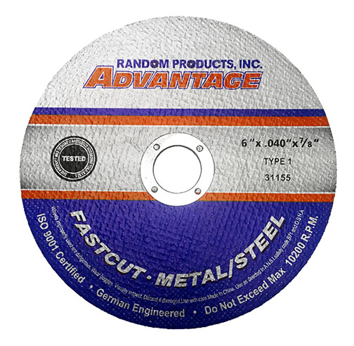 RANDOM PRODUCTS 6"x.040x7/8 TYPE 1 CUTTING WHEEL
