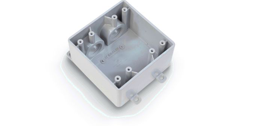 PVC FSS BOX 2 GANG 1/2" UL