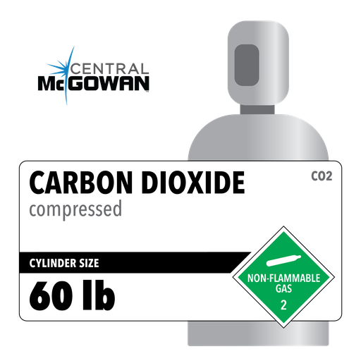 Carbon Dioxide, 60 lb, 5.0, Industrial, 99.999%, High Pressure Steel (HPS), CGA 320