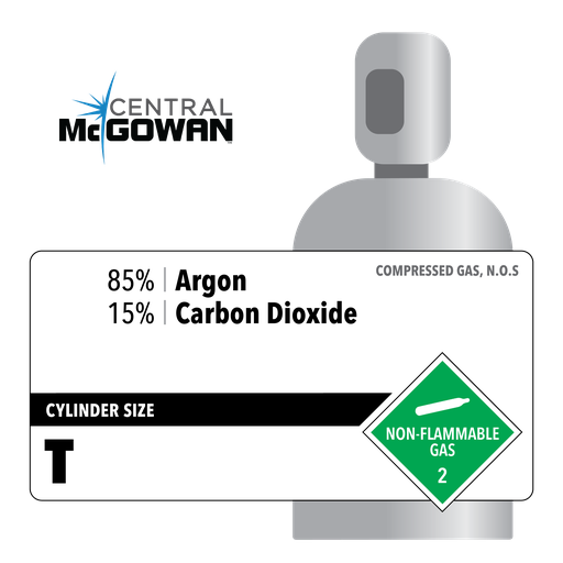 85% Argon, 15% Carbon Dioxide, T, High Pressure Steel (HPS), CGA 580