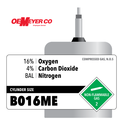 16 Oxygen, 4 Carbon Dioxide, BAL Nitrogen, B016ME, Medical, High Pressure Aluminum (HPA) Size E