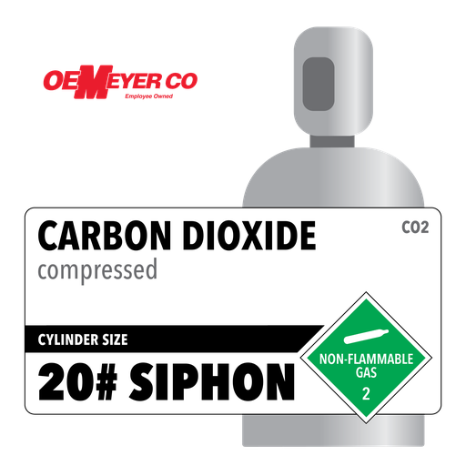 Carbon Dioxide, 20# SIPHON, 3.0, Industrial (I), 99.9%, 20 lbs., CGA 320