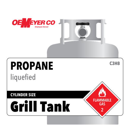 Propane, Grill Tank, 8.5 ft3/lb, High Pressure Steel (HPS), BBQ Propane