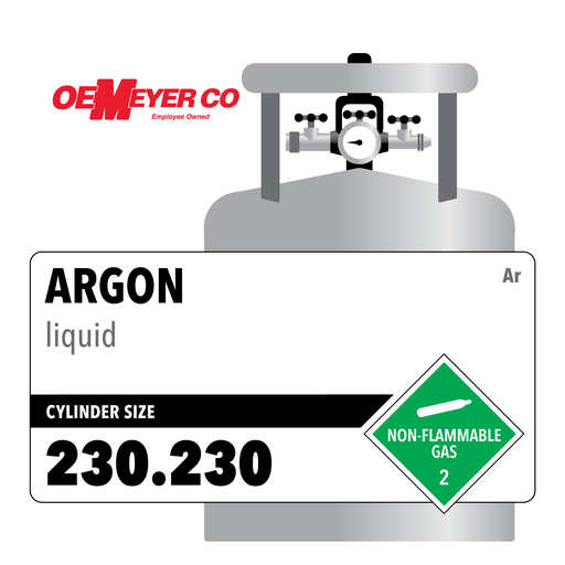 Argon, 230.230, 6073 ft3, High Pressure Steel (HPS), CGA 580