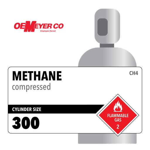 Methane, 300, 2.7, Certified Standard, 99.7, High Pressure Steel (HPS), CGA 350