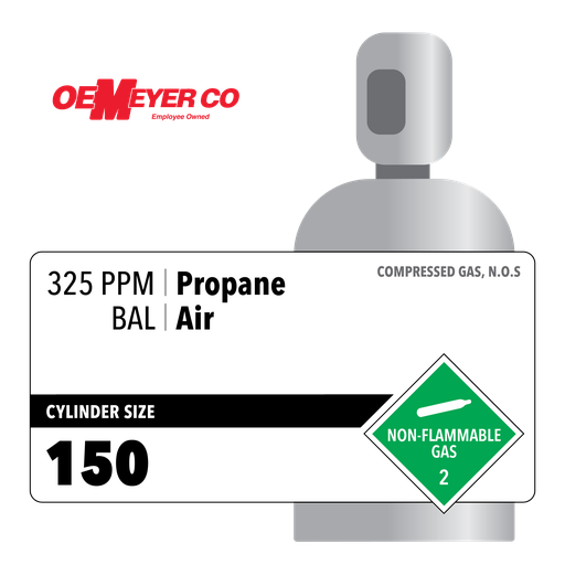 325 PPM Propane, BAL Air, 150, Industrial, High Pressure Steel (HPS), CGA 590