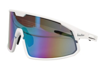 Site Boss Enhanced Coverage Full Frame Safety Glasses, with White Frame, Green Mirror Plus PRO Lens, and Anti-Scratch Coating