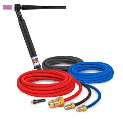 250 Amp Rigid head TIG Torch, Water-Cooled, 12.5' superflex cables