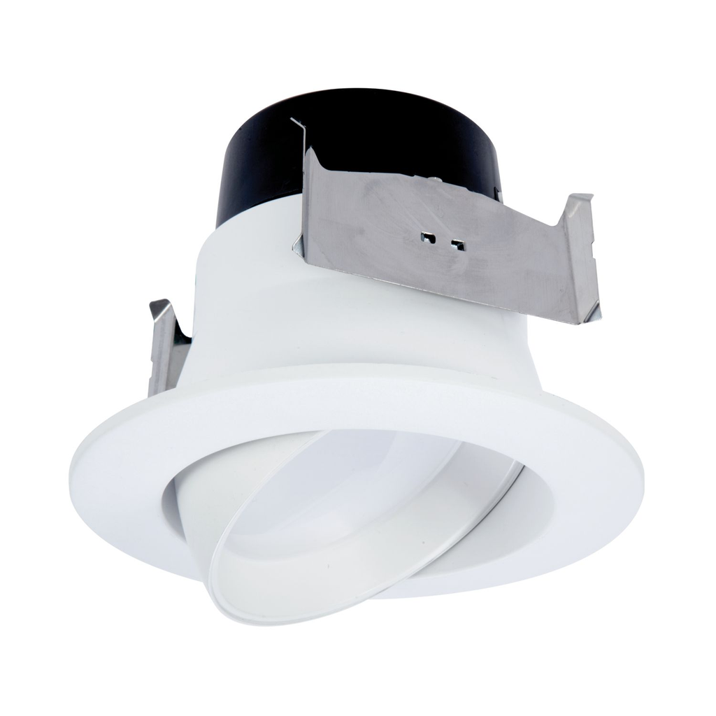 Product image for Halo LA4069301EWH LA 4 in. White Integrated LED Recessed Adjustable Gimbal Trim, 3000K