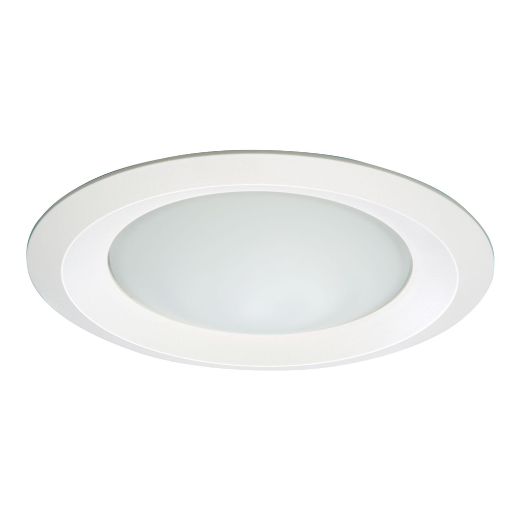Mayer-DDS-6" Frost Dome Glass Lens, White Plastic Self-Flange Ring, Showerlight-1