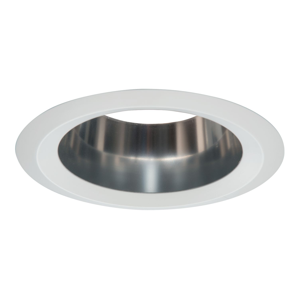 Product image for Halo 6106SC 6" Specular Clear Straight-Side Reflector, White Self-Flange Ring