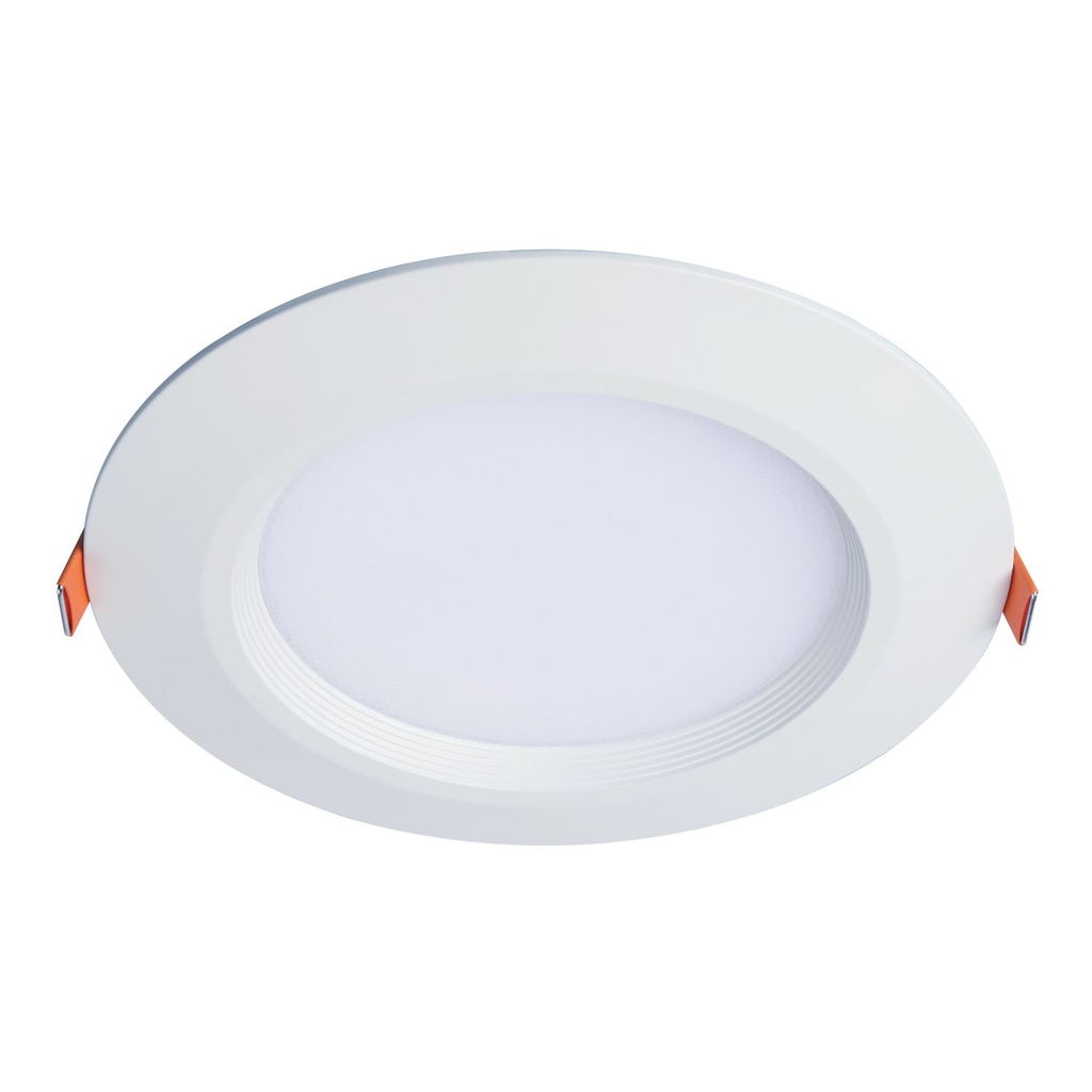 Product image for Halo HLBC6099FSD2W1EMW 6" LED downlight, 900 Lumens, 90 CRI, selectable CCT with D2W option, 120V 60Hz, LE & TE phase cut 5 percent dimming, matte white flange.