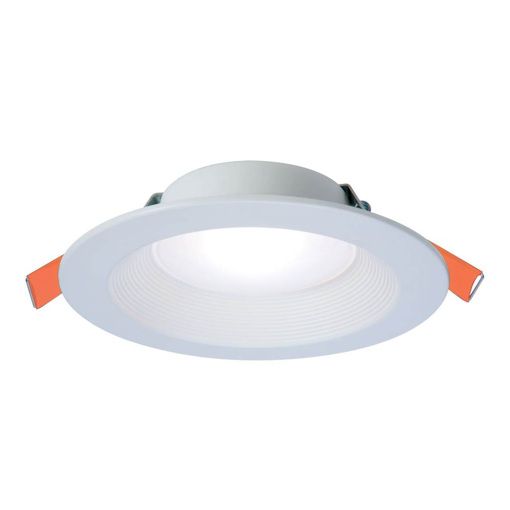 Product image for Halo RL6069FSD2W1EWHDM 6-inch canless recessed LED downlight, 600 selectable lumens (nominal) ,90 CRI, selectable CCT with D2W option, 120V 60Hz, LE & TE phase cut 5% dimming, matte white flange, Dire