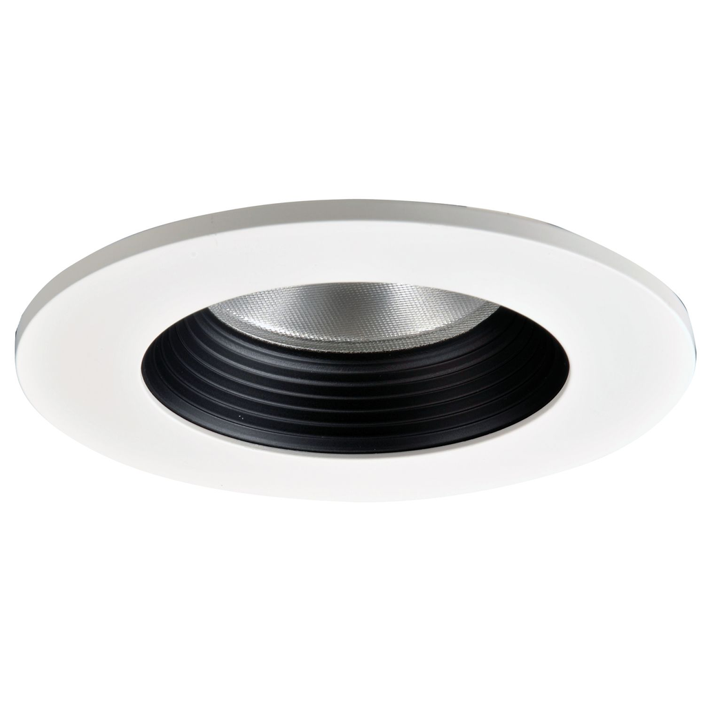 Product image for Halo TL403BBS 4" LED Trim, Solite(R) Glass Lens, Black Baffle Reflector, Matte White Ring, Shower Rated