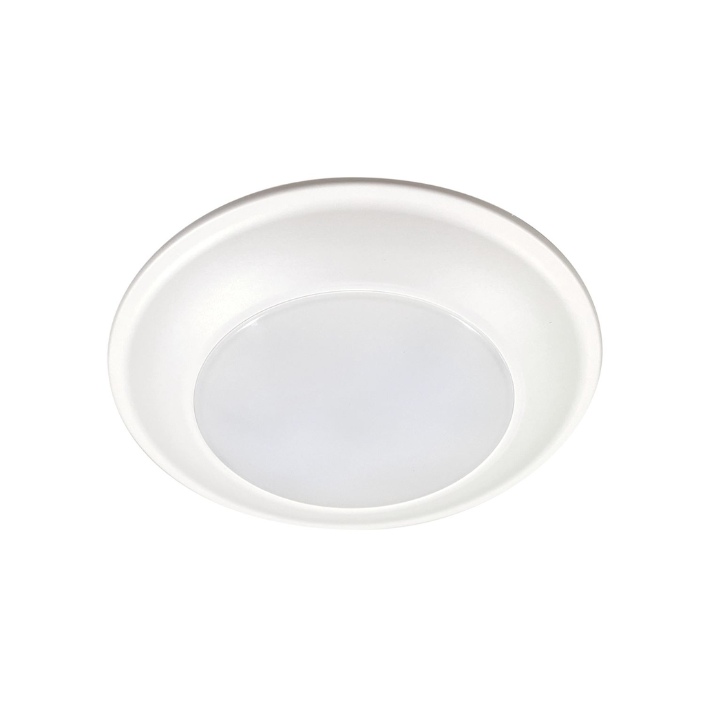 Product image for Halo HLS6099301EWH-12BP 6" LED surface light, 900 lumens (nominal), 90 CRI minimum, 3000K CCT, 120V 60Hz, LE and TE phase, matte white flange cut 10 percent dimming, Qty 12 bulk pack (not for individu