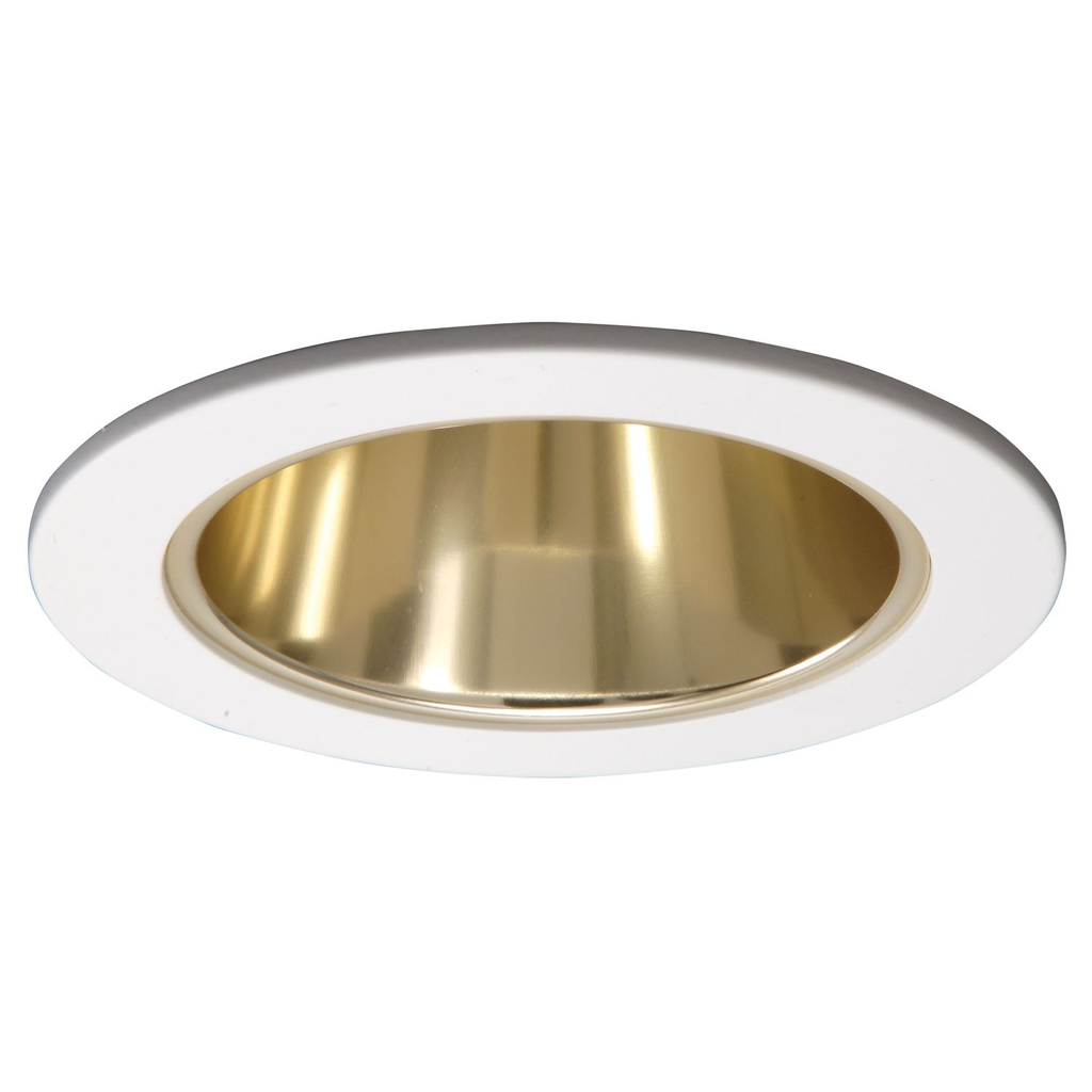 Product image for Halo 999RG 4" Trim Reflector Cone White Trim with Residential Gold Reflector