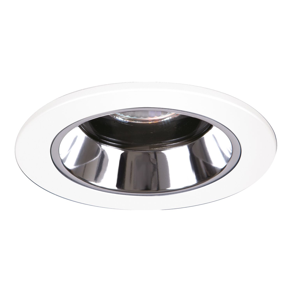 Product image for Halo 1951PS 4" Trim Lensed Showerlight White Trim, Clear Specular Splay Reflector, MR16
