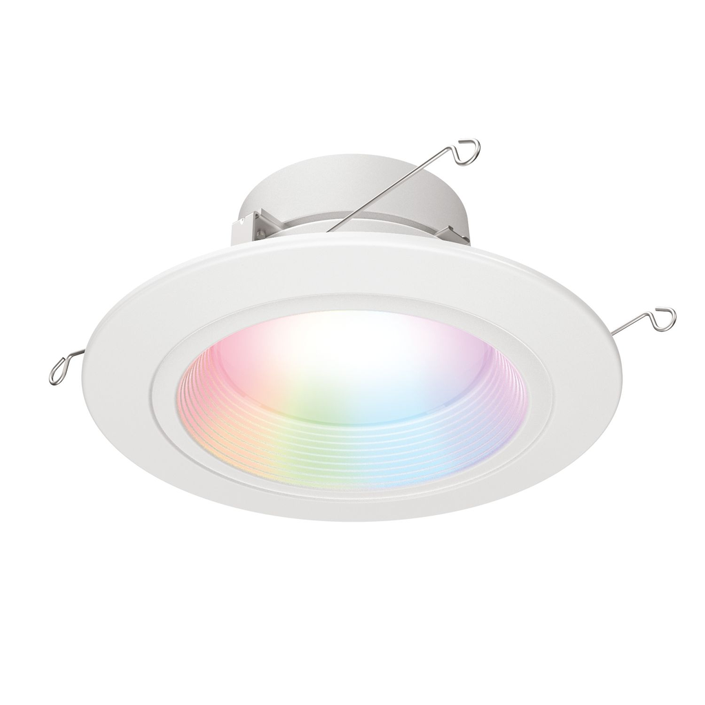 Product image for Halo RL56069WZRGBWWHR 5"/6" Smart Wi-Fi Retrofit LED Downlight Module, 600 lumens, 90 CRI minimum, WiZ PRO enabled (Wi-Fi + Bluetooth), Full Color, Matte white baffle, Recyclable