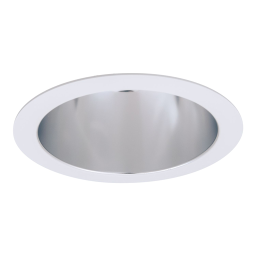 Product image for Halo 61WDCWF 6" conical Reflector, wide 65deg beam angle, Specular clear, White flange