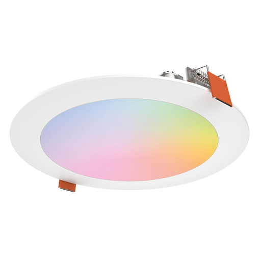 Product image for Halo HLB6099WZRGBWMWR 6" LED Lens Downliight w/ Remote Driver & Junction Box, 900 Lumens, 2700K-5000K Selectable CCT, 120V, 0-10V Dimming, Matte White