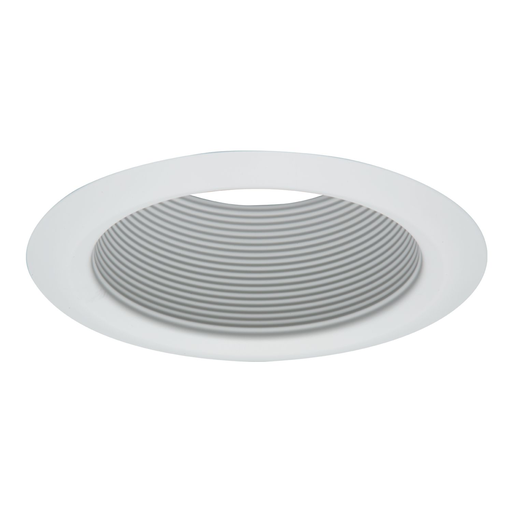 5102WB - 5" White Tapered Metal Baffle, White Self-Flange Ring