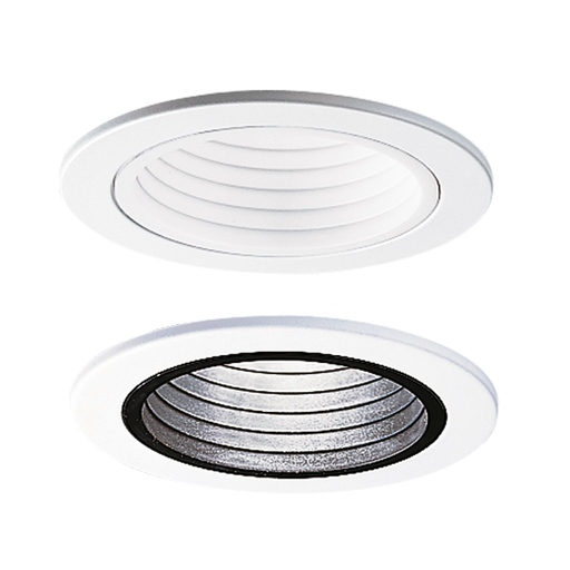 4001WB - 4" White Plastic Step Baffle - White Ring