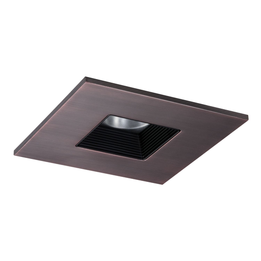 Product image for Halo TLS408TBZBB 4" LED Trim, Square Baffle Trim with Solite(R) Regressed Lens, Black Baffle, Tuscan Bronze Ring, Shower Rated