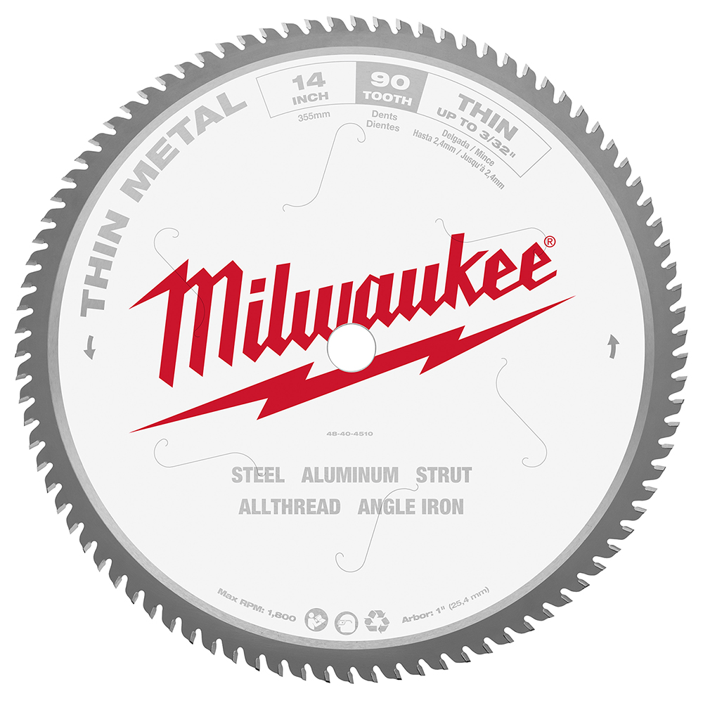 Product image for Milwaukee 48-40-4510 14" 90 Tooth Dry Cut Carbide Tipped Circular Saw Blade