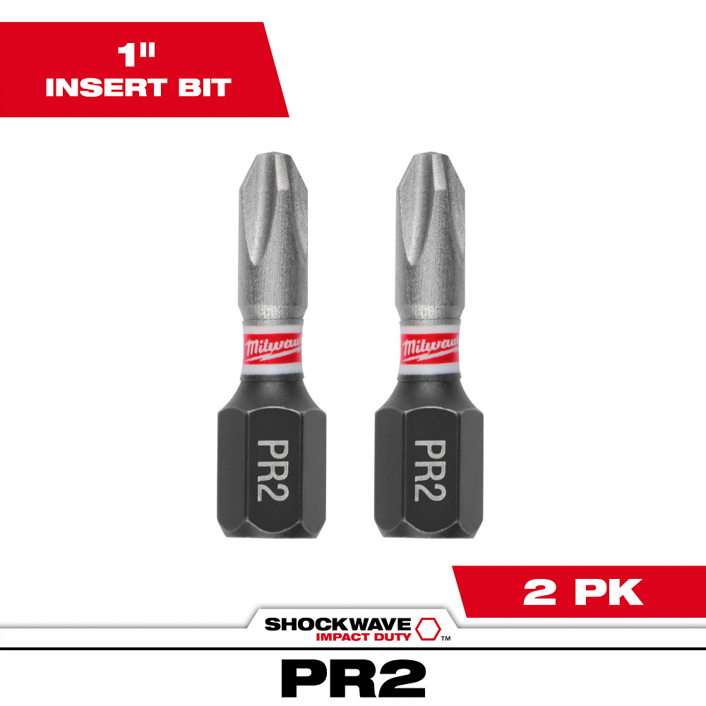 Mayer-DDS-SHOCKWAVE™ Impact Duty 1" Reduced Diameter Phillips #2 Drywall Insert Bits (2 PK)-1