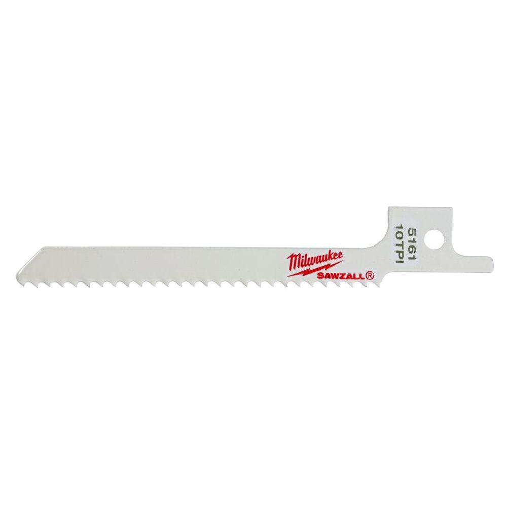 Product image for Milwaukee 48-00-5161 3-5/8" 10 TPI SUPER SAWZALL® Blade (5 Pack)