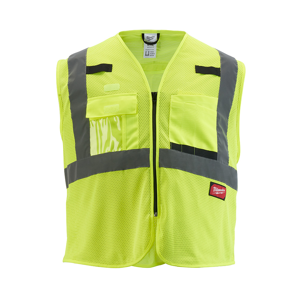 Product image for Milwaukee 48-73-5112 Class 2 High Visibility Yellow Mesh Safety Vest - L/XL