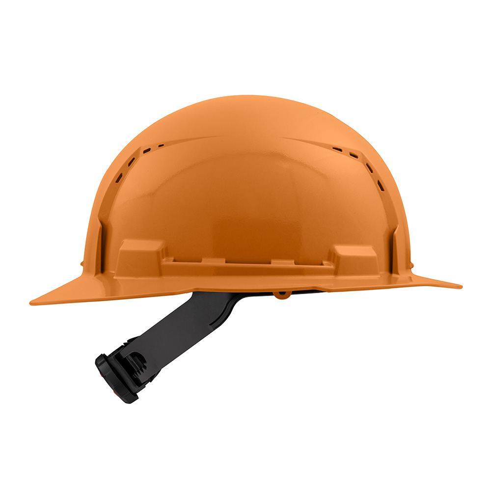 Orange Full Brim Vented Hard Hat w/4pt Ratcheting Suspension - Type 1, Class C