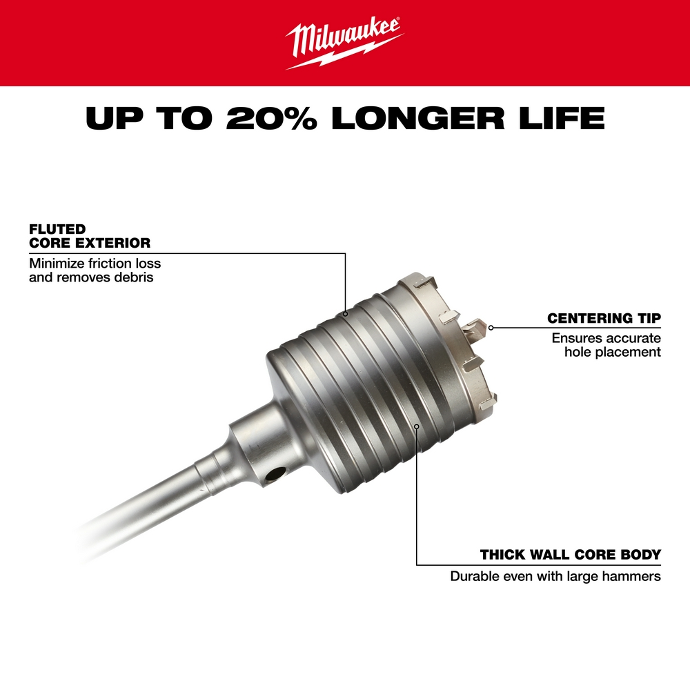 3-9/16" X 11-3/8" One Piece SDS Max Core Bit