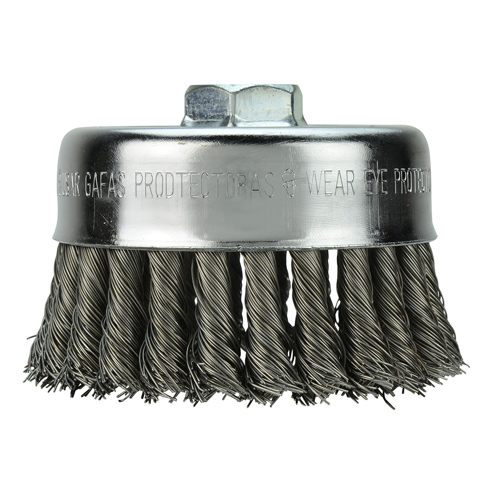 Product image for Milwaukee 48-52-1350 4" Carbon Steel Knot Wire Cup Brush