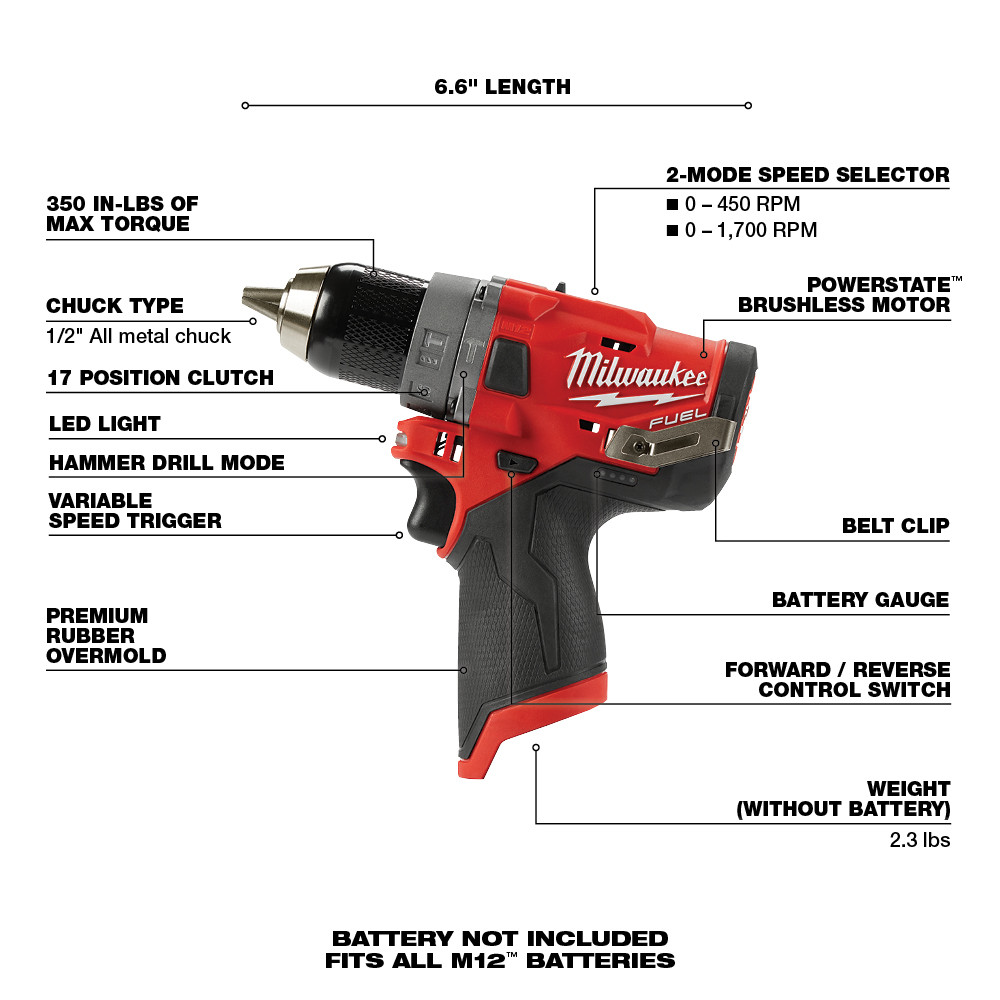 M12 FUEL™ 1/2 in. Hammer Drill