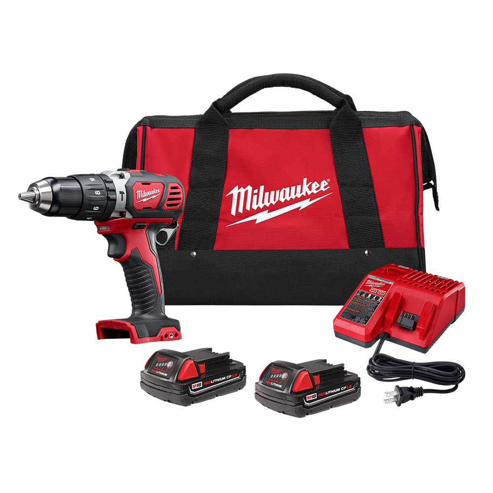 Product image for Milwaukee 2607-22CT M18™ Compact 1/2" Hammer Drill Driver Kit w/ Compact Batteries