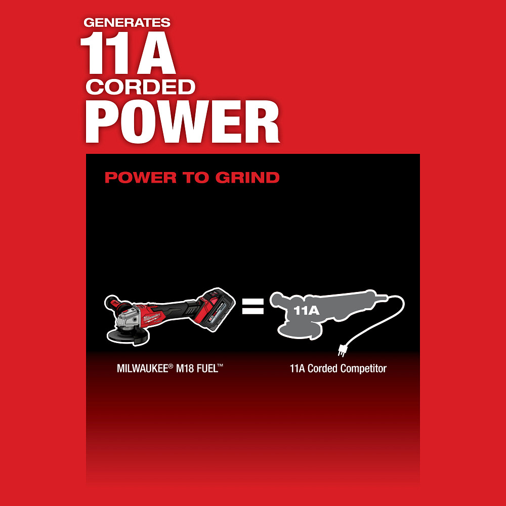 M18 FUEL™ 4-1/2" / 5" Variable Speed Braking Grinder, Slide Switch Lock-On